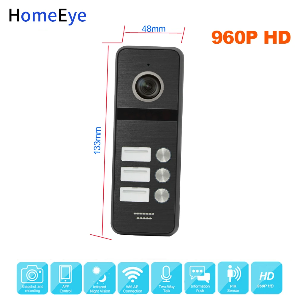 Tuya Smart приложение Поддерживаемые IP видео телефон двери Wi Fi домофон 3 квартиры 960P HD