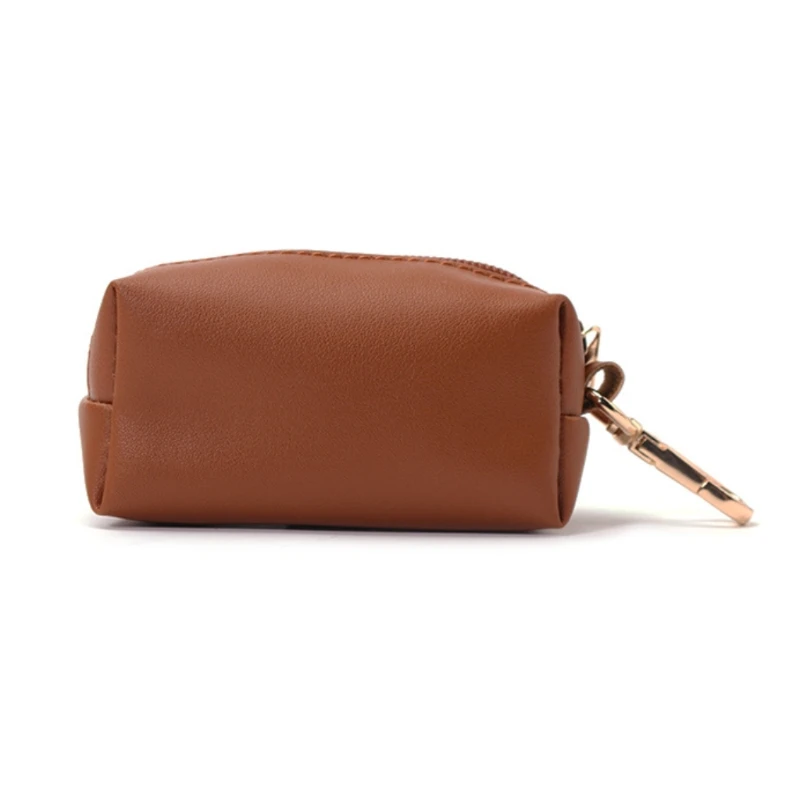 

W3JA Travel Outdoor Protable Dog Poop Bag Dispenser PU Leather Pouch Pet Cat Pick Up Poop Bag Holder Waste Bags Organizer