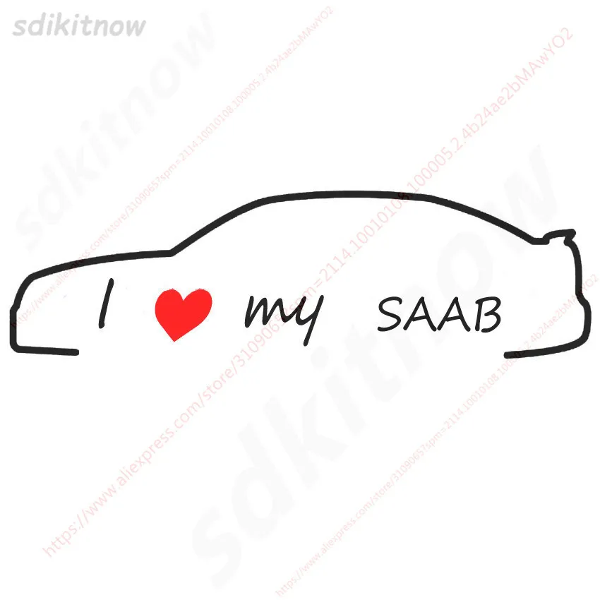 Наклейка «I love my car» 28x8 см, забавная креативная наклейка, Стайлинг дверей и окон, украшение для шведского SAAB 9-3 9-5 93 95 900, аксессуары