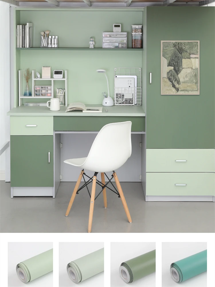 Самоклеящаяся одноцветная ПВХ настенная бумага для учебы, гостиной, студенческого общежития, книжный шкаф, водонепроницаемая настенная бумага 45х600см