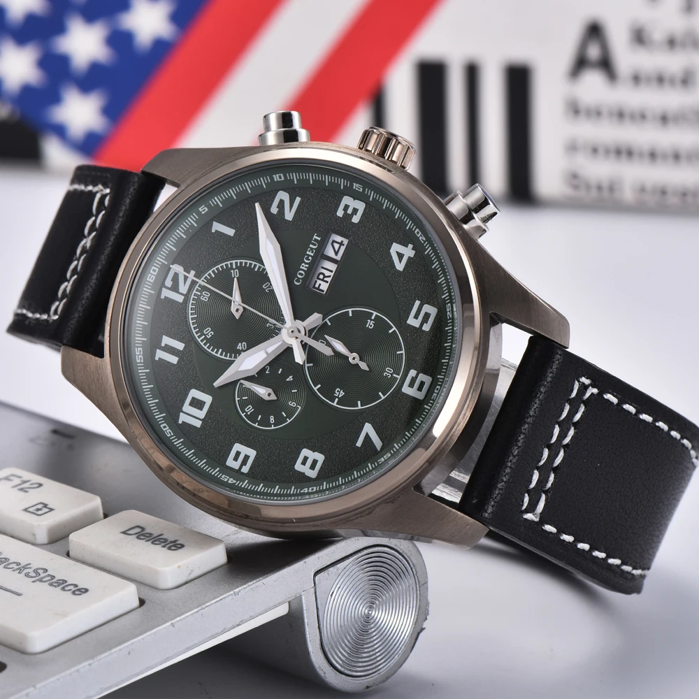 Часы наручные corgриста Мужские кварцевые с хронографом брендовые Роскошные