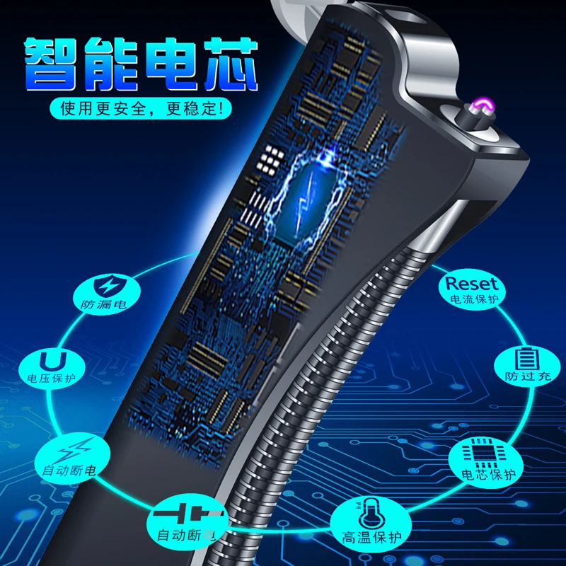 Складная безопасная зажигалка с USB зарядкой для сигар барбекю сигарет