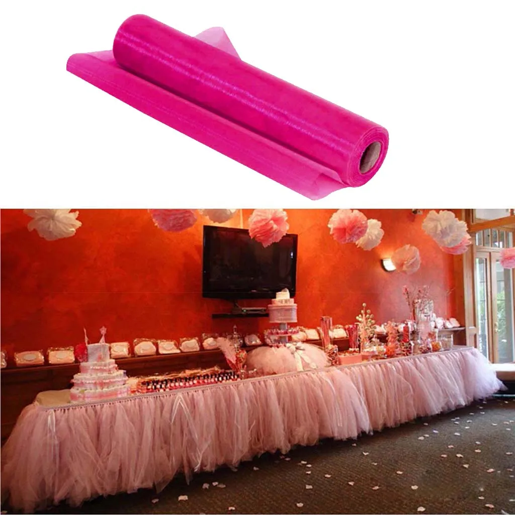 

Roll Tulle Fabric Sheer Tutu Spool Nylon Yarn for Sewing Party Prom Table Decor Wedding Decoration