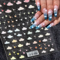 new 3d multicolor cloud stars bohemia self adhesive nails stickers for salon nails sticker decorations manicure z0430