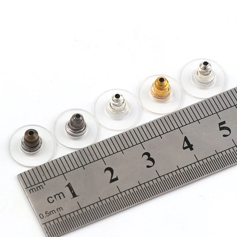 100 шт. 11 мм позолоченные серьги цилиндрические полимерные резиновые аксессуары