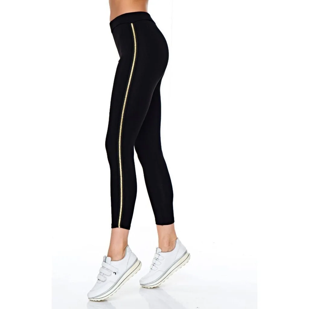 Almila So Thin Gold Silvery Seritli Women Leggings 4005