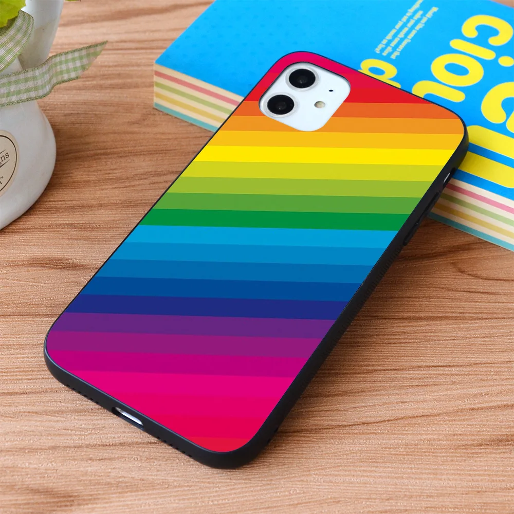 

For iPhone Rainbow Soft TPU border Apple iPhone Case