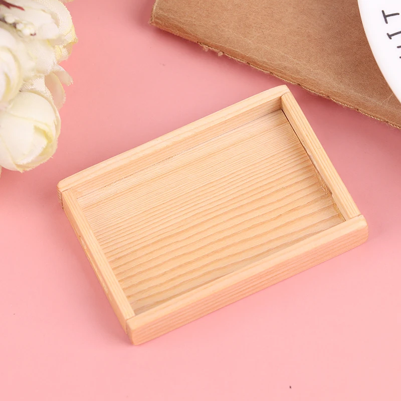 

1/12 Dollhouse Mini Wood Tray Snack Fruit Plate Model Kitchen Pretend Toy Doll House Decoration Miniature Accessories