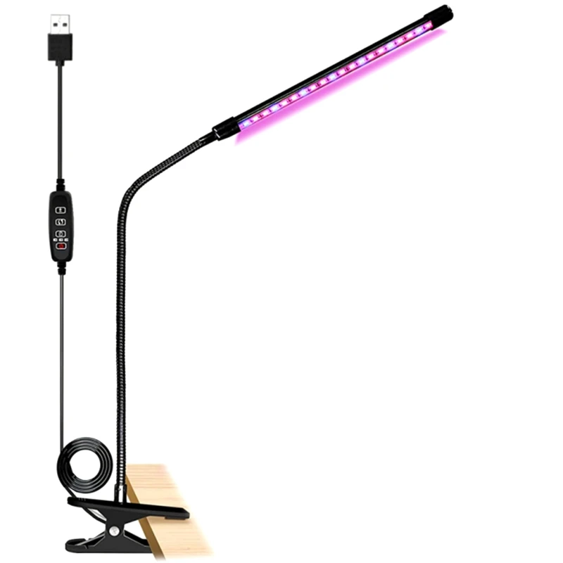 

Grow Light Plant Light 10W Growing Lamp 9 Dimmable Level Full Spectrum Grow Lamp With Auto On/Off 3/9/12H Timer