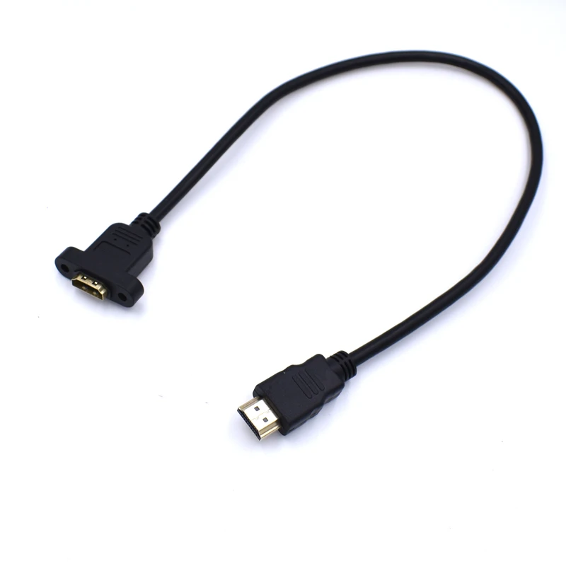 Удлинительный кабель 30 см/50 см HDMI штекер гнездо с винтовым панельным креплением