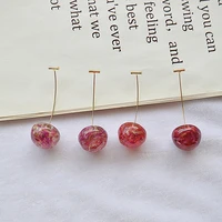 korean earrings dangle new small resin long cherry earrings cherry cute girl drop statement earrings earring jewelry for women