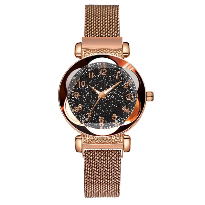 

Luxury Women Flowers Surface Watches Magnetic Starry Sky Female Clock Quartz Wristwatch Ladies Design Wrist Watch Reloj Mujer