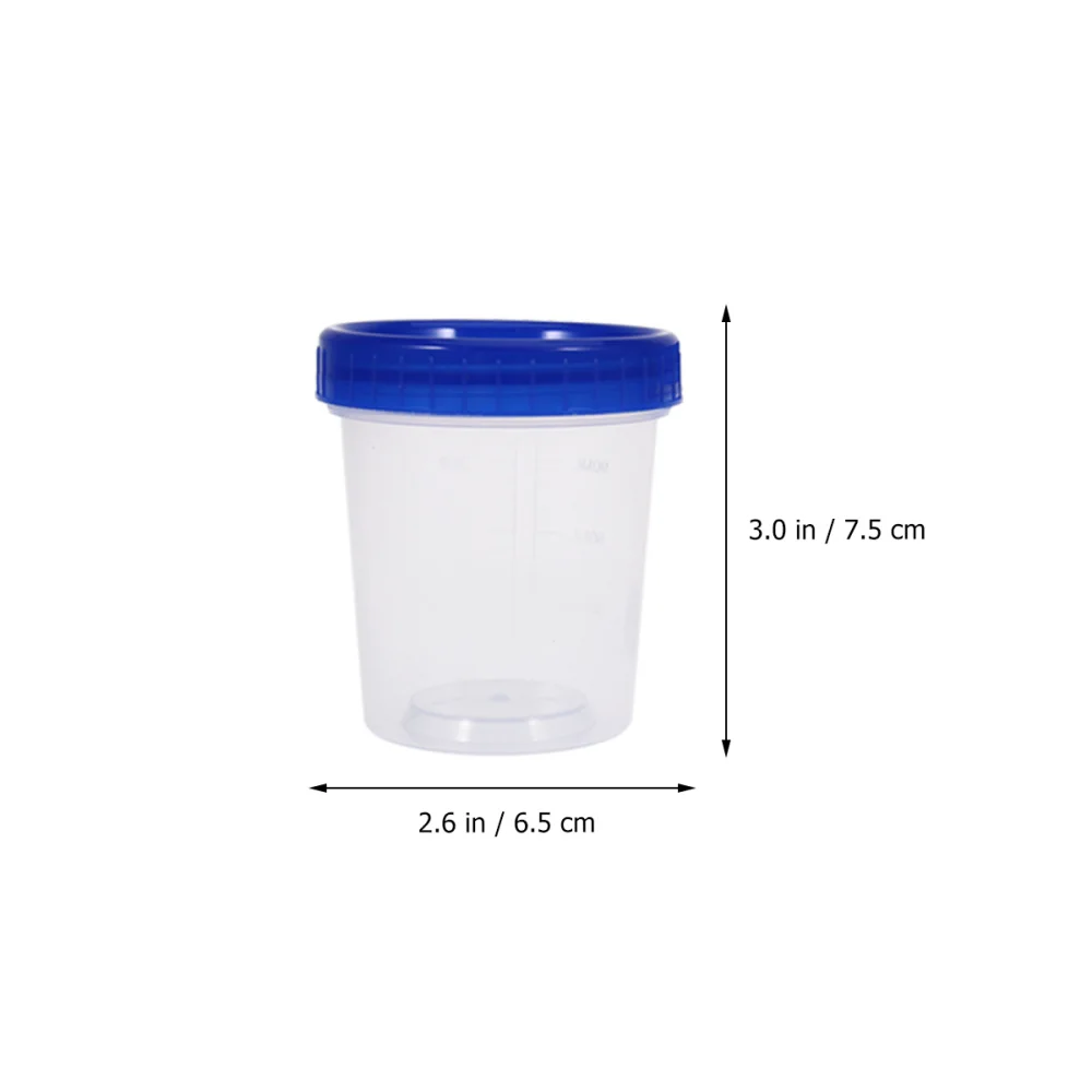 

25pcs 120ml Disposable Measuring Cups with Lid Transparent Specimen Cup