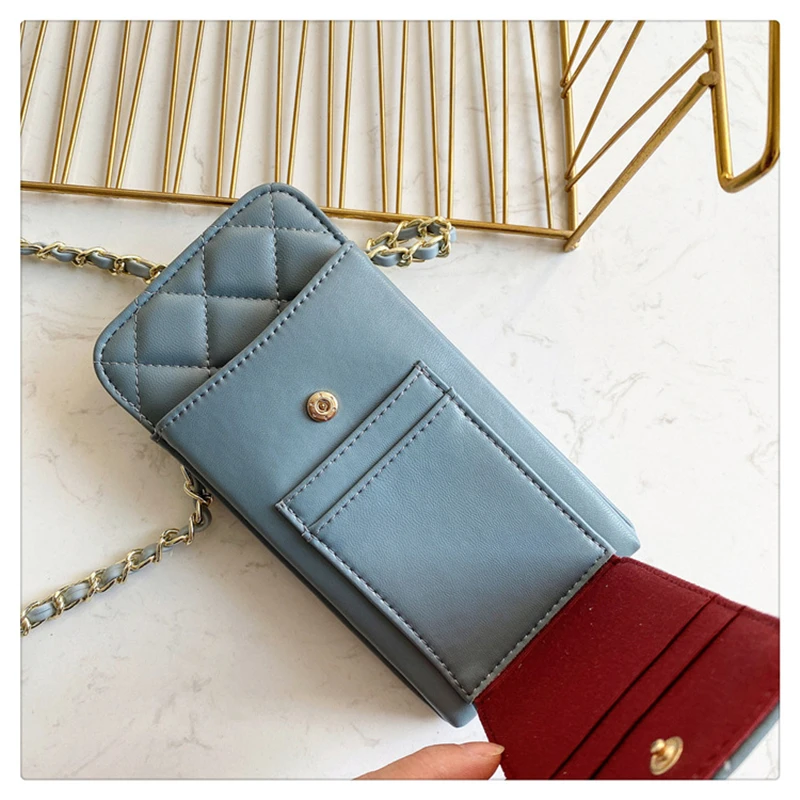 

Mini Crossbody Bags For Women 2021 Real Leather Diamond Lattice Mobile Phone Shoulder Designer Bolsa Feminina Sac A Main Bolsos