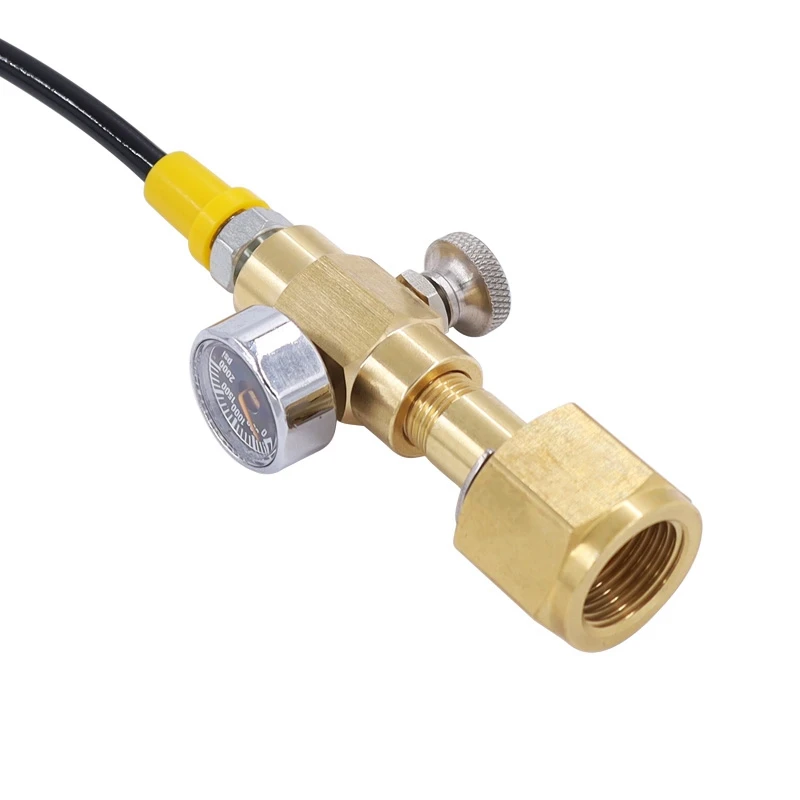 

Soda Stream CO2 Cartridges 79 Inches External Hose Direct Adapter Soda Maker Connector with Pressure Gauge to CGA320