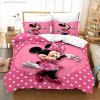 cute pink dot minnie mouse 3d bedding set 140x200cm duvet cover for bedroom girl kids birthday gifts quilt cover with pillowcase