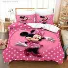 Милый розовый в горошек Минни Маус, Мышь 3D Постельное белье 140x200 см пододеяльник для Спальня девочки; дети подарки на день рождения Стёганое одеяло с наволочкой