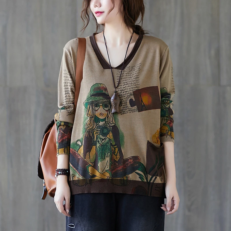 Свитер женский трикотажный Max LuLu в европейском стиле Повседневный свободный