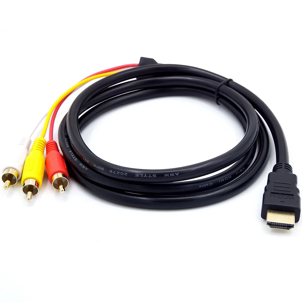 

Кабель-переходник с HDMI штекера на 3RCA AV композитный штекер М/М кабель-переходник передатчик HDMI на RCA односторонний кабель передачи