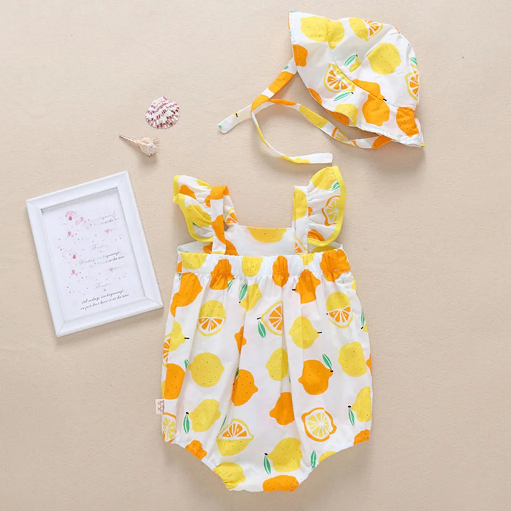 Боди с фруктовым принтом для новорожденных цельнокроеное боди на лямках