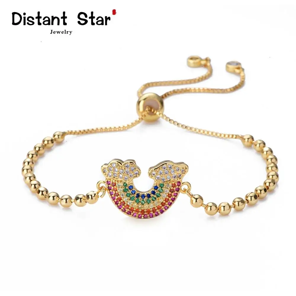

Fashion women's gold rainbow bracelets&bangles jewelry cz zircon snake chain bracelet adjustable chain bracelet accessory femme