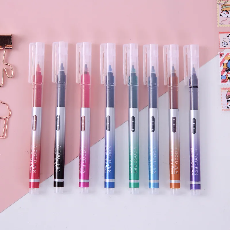 

3Pcs/Lot 0.5mm Ultra Fine Finance Gel Pen Black/Blue/Purple Refills Rods Gelpen For School Office Exam Supplies Stationery