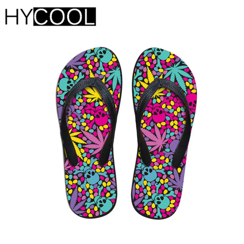 Hycool/шлепанцы в стиле панк с 3D принтом черепа; летние мужские пляжные вьетнамки; мужские резиновые повседневные уличные классные мужские резиновые шлепанцы; - Цвет: C4112AB