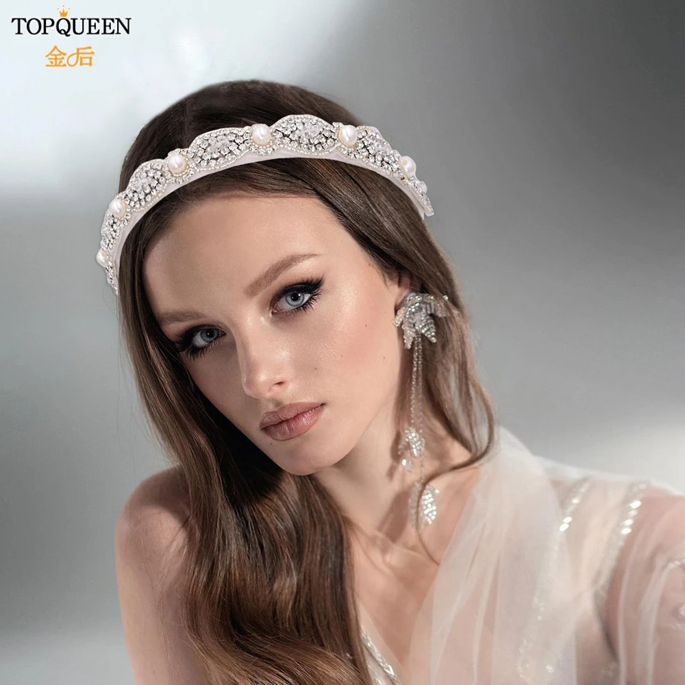

TOPQUEEN S435-D, роскошные свадебные стразы, головной убор, модные украшения для волос, элегантные свадебные обручи для волос, повязка на голову в стиле барокко