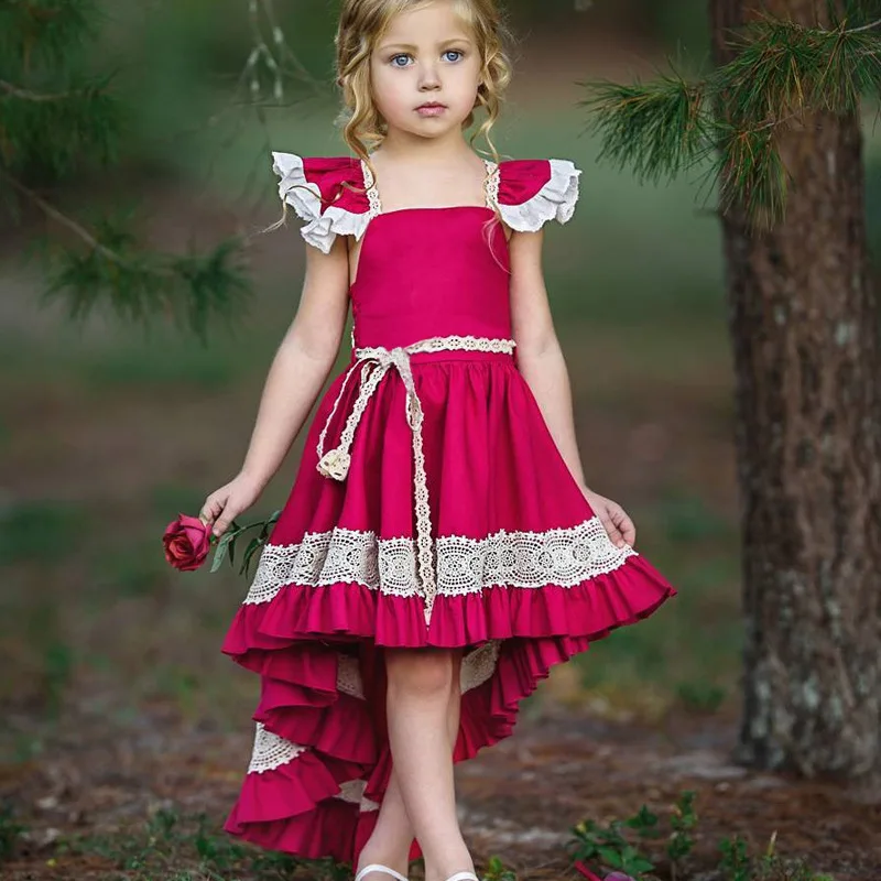 Toddler Kids Girl Lace Dress Party Pageant Dresses Baby Long Sleeve Fashion Flower Gown Children Girls Princess | Детская одежда и