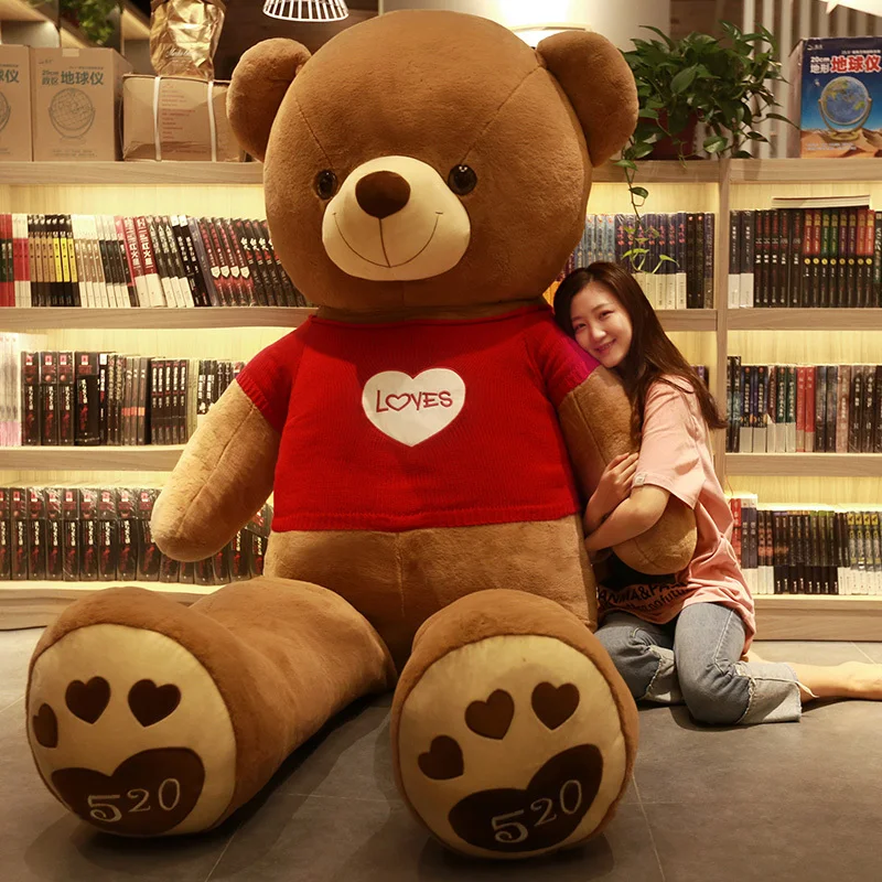 

High Quality Giant Sweater Bear Plush Doll Soft Stuffed Animal Teddy Bear Plush Toys Kids Girls Valentine Lover Birthday Gift