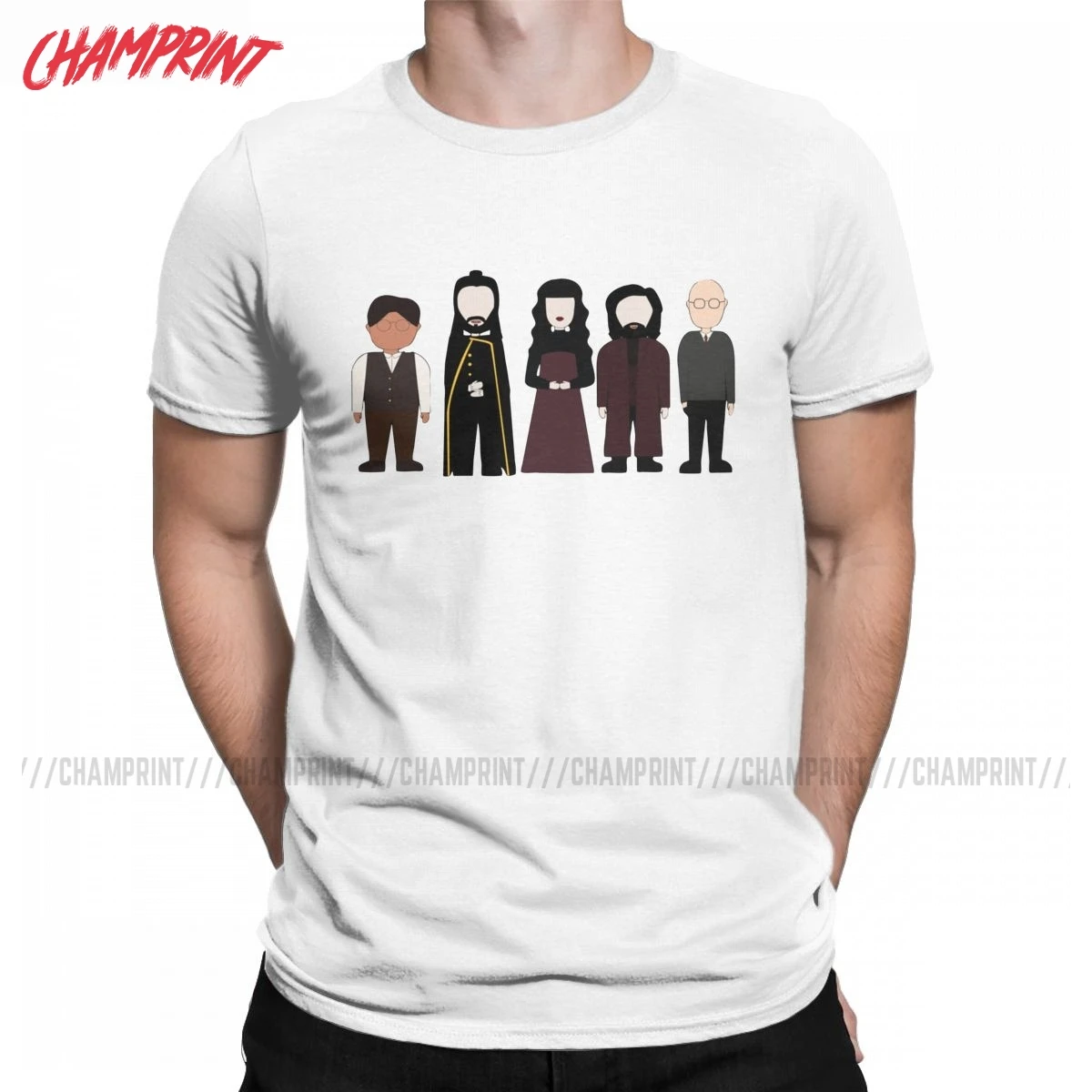 Что мы делаем в тени футболки для мужчин хлопковая забавная футболка с круглым