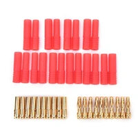 1410sets gold plated banana plug hxt 4mm banana plugs with red housing for rc connector socket