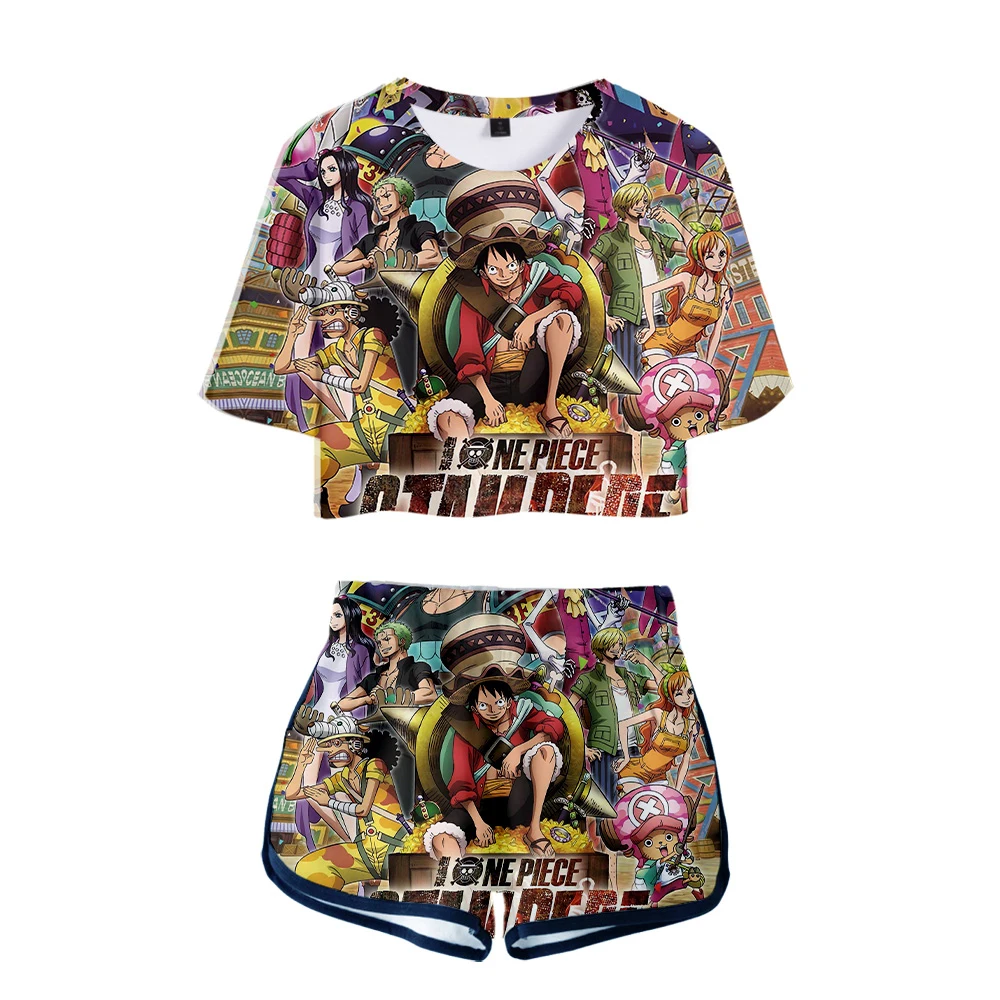 New One Piece two Set Summer Sexy Cotton Printed T shirt Album Woman Suit Shorts Crop Fashion Tops+Shorts Pants Custom | Женская одежда