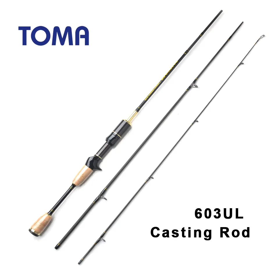 Casting rod Спиннинговое удилище TOMA, литые удочки 1,8 м, 603UL, 3 секции, Ультралегкая, 0,8-5 г, 2-5LB, 98% углеродное волокно, мягкая удочка, pesca - Цвет: Casting rod