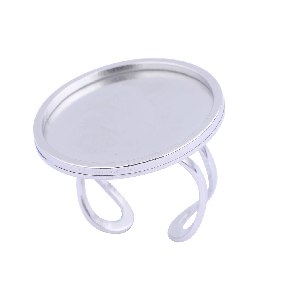 

Onwear 5pcs Stainless Steel Gold Plated 25mm Cabochon Ring Base Setting Blanks Diy Bezel Trays For Rings Jewelry Making