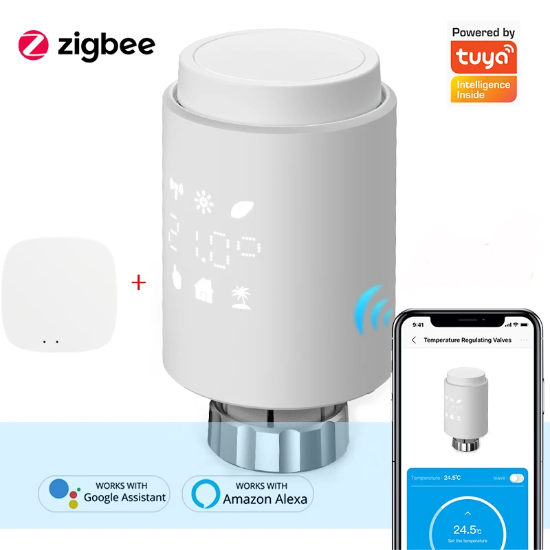 

Клапан радиатора Tuya ZigBee 3,0 Smart TRV, программируемый, голосовое управление