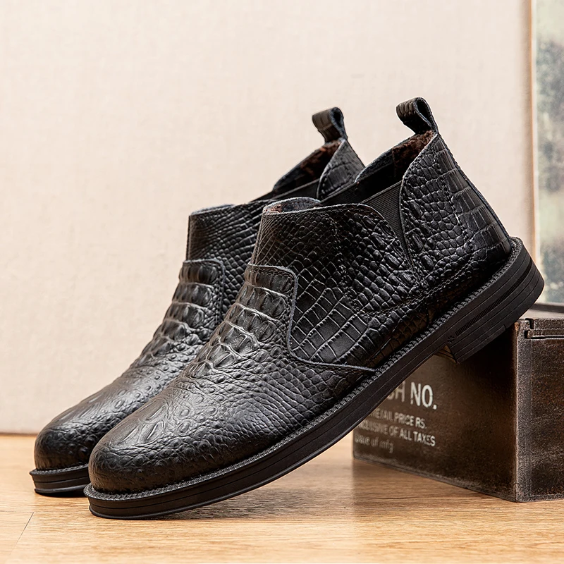 

Men Shoes Leather Classic Comfortable Shoes Men High Quality Zapatos De Hombre Mens Dress Shoes Male Warm Casual Motorcycle Boot