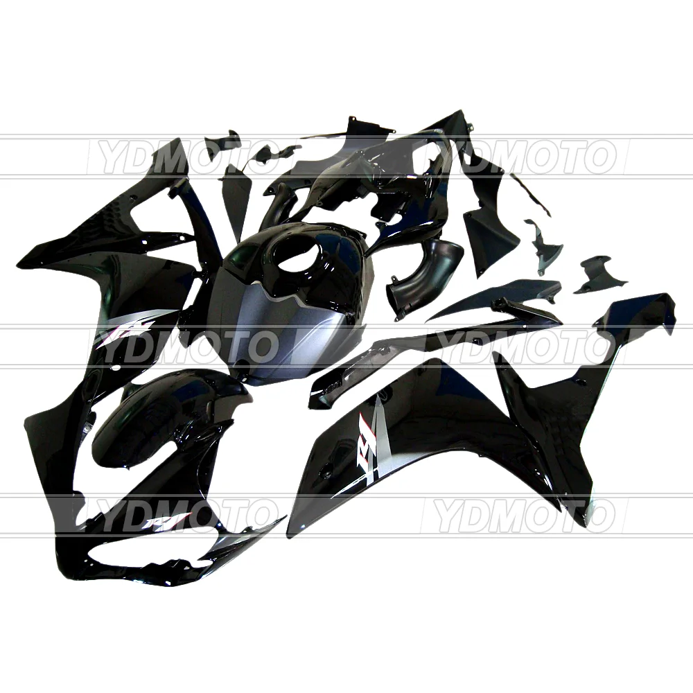 

Full Fairings Fit Yamaha YZF-R1 2007 2008 YZF R1 07 08 YZFR1 ABS Injection Motorcycle Fairing Kit ABS Bodywork All Black&Silver