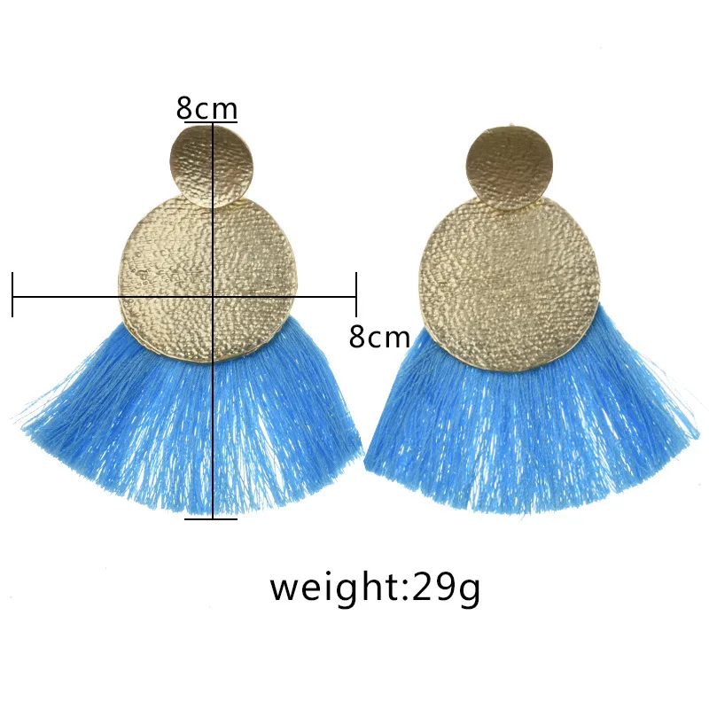 

Fashion Bohemian Tassel Earrings Statement Earrings Aretes De Mujer Modernos 2018 Gold Metal Green Ear Pendant Indian Jewelry