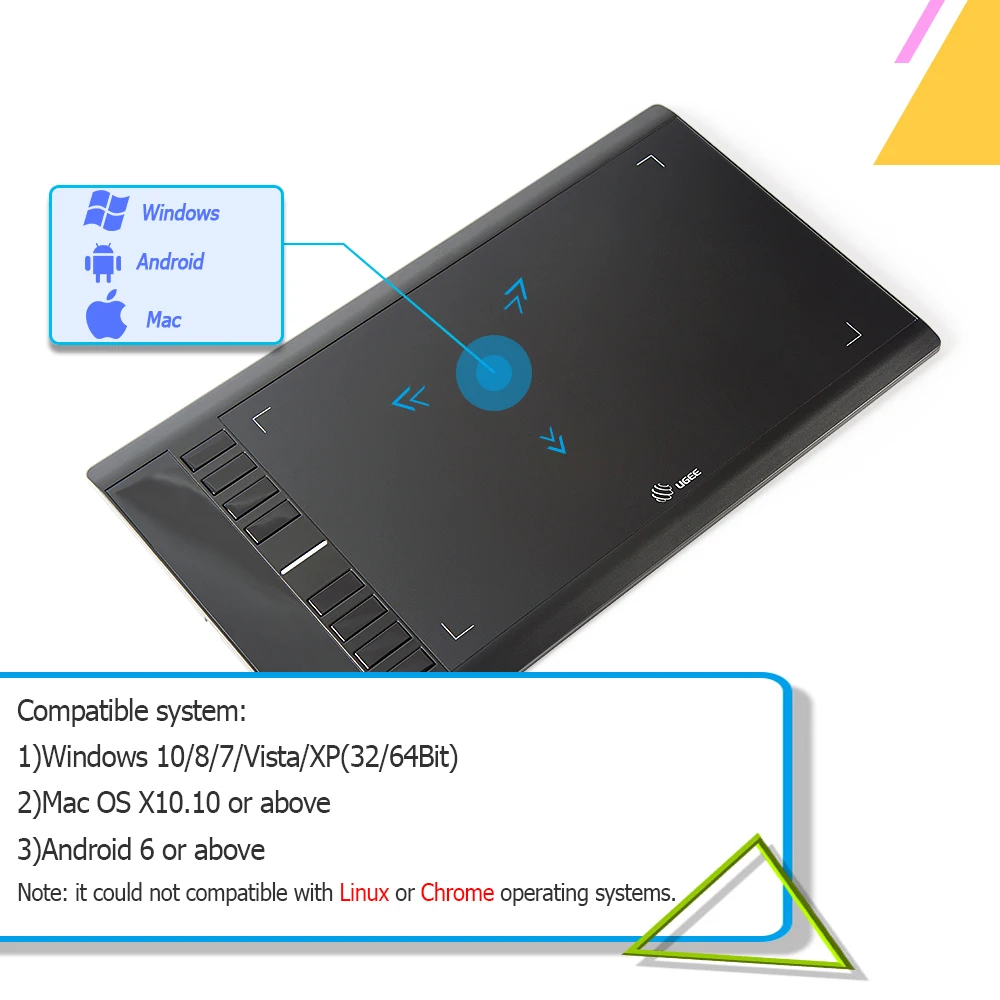 Графический планшет UGEE M708 V3 для рисования 10 х6 дюймов 8192 уровня|Цифровые планшеты|