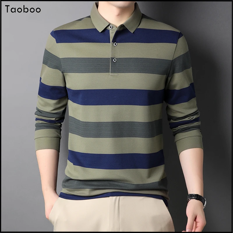 Taoboo 2022 новая рубашка поло в деловом стиле мужская одежда с длинным рукавом