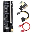 Райзер-карта VER009S Plus PCI-E, 10 шт., адаптер 009s PCI Express, Molex 6Pin SATA на USB 3,0, 1X 16X удлинитель для графического процессора