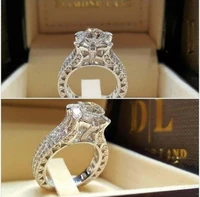 milangirl elegant oval finger ring band dazzling brilliant stone four prong setting classic wedding jewelry anniversary gift