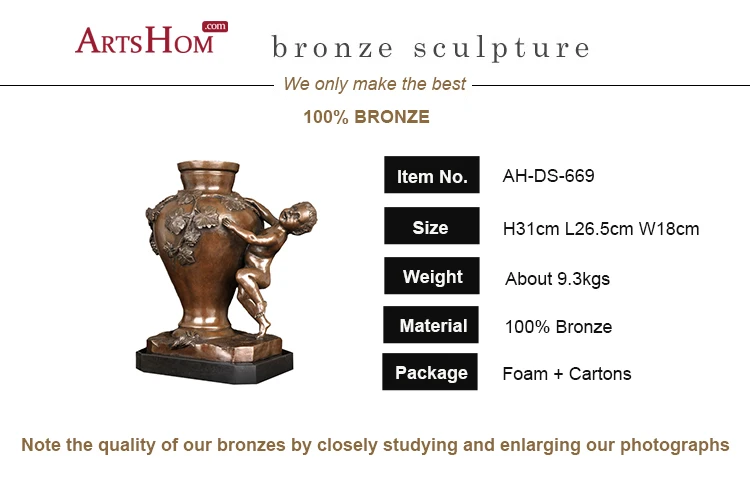 Bronze casting home decoration lady with vase statue sculpture for sale