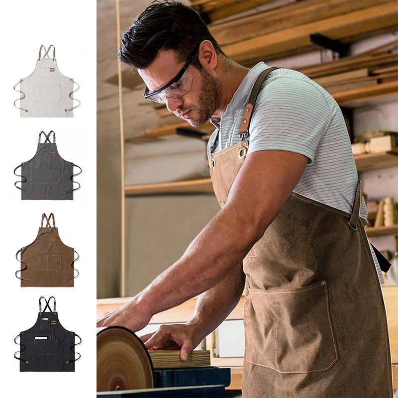 

Chef Apron Coffee Shop and Hairdresser Chef Protection Suit Bib Cooking Kitchen Aprons for Women Man Apron