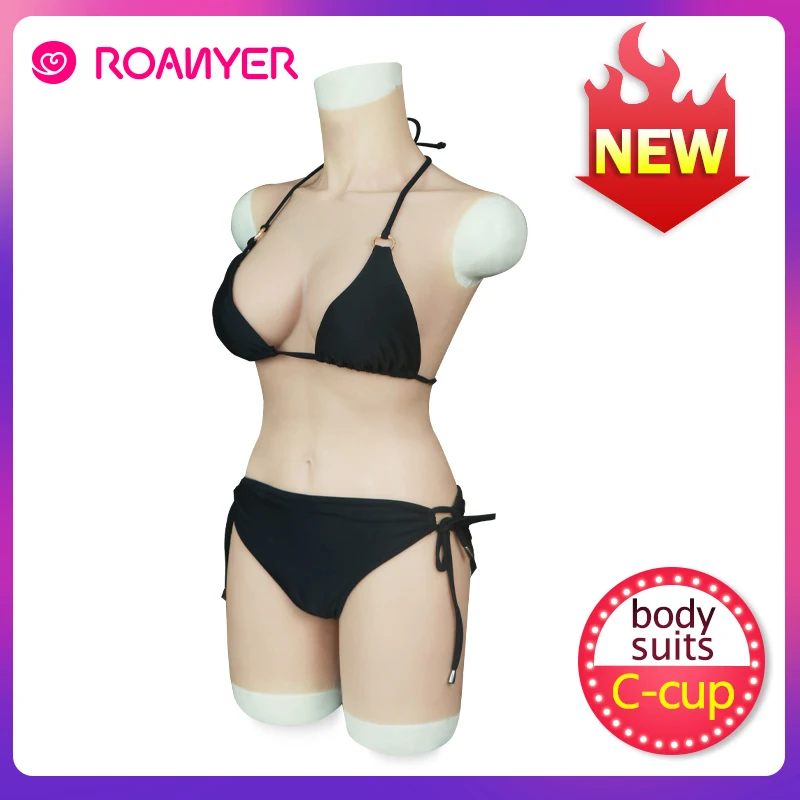 Силиконовые груди Roanyer с чашкой C короткие костюмы всего тела для трансвеститов