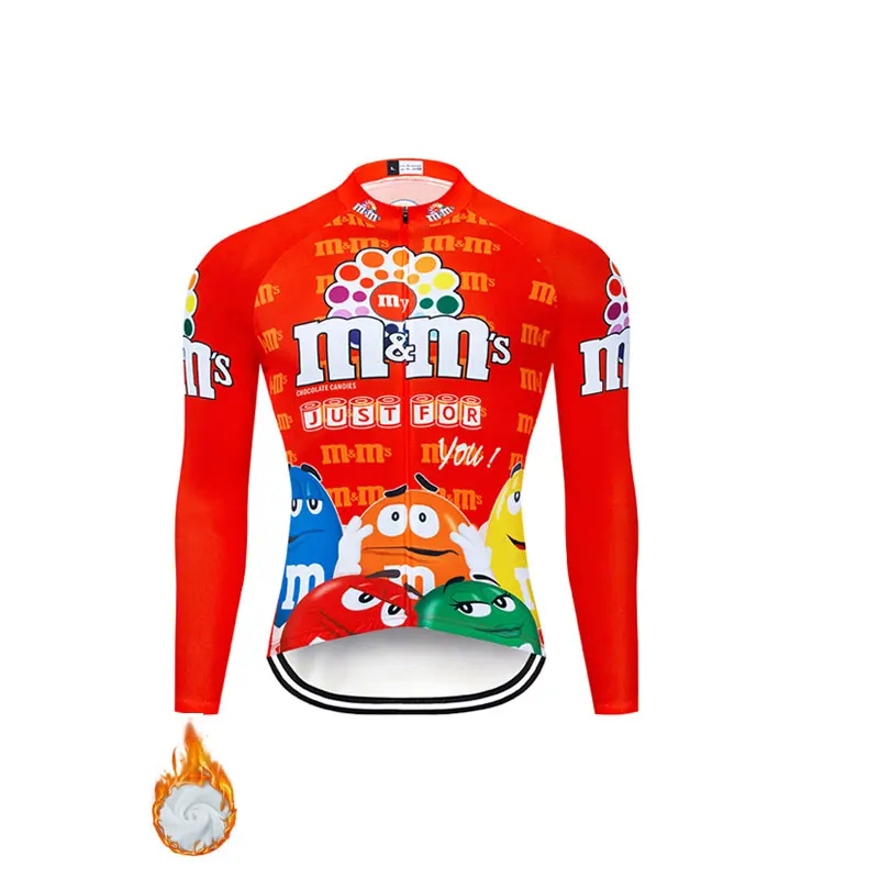 fleece jersey 2 Забавная Новинка, комплекты одежды для велоспорта с длинным рукавом, дышащая одежда для горного велосипеда, Мужская одежда для велоспорта, Ropa Ciclismo, Майки для велоспорта - Цвет: fleece jersey 2