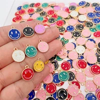 mixed 20pcs colorful alloy smiley charm high quality enamel smile pendant luxury bracelet earring diy jewelry making supplies