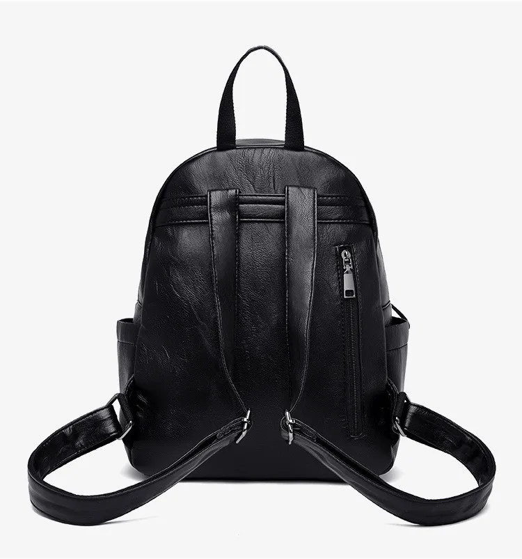 2021 Women's Backpack PU Leather Travel Shoulder Bag Black School Girl Multifunctional Small Cheap Sale | Багаж и сумки