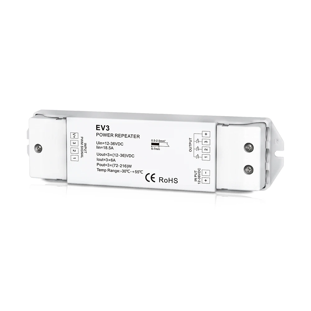 Усилитель приемника со светодиодной подсветкой макс. 648 Вт 3 канала 6 А/канал 12 В 24